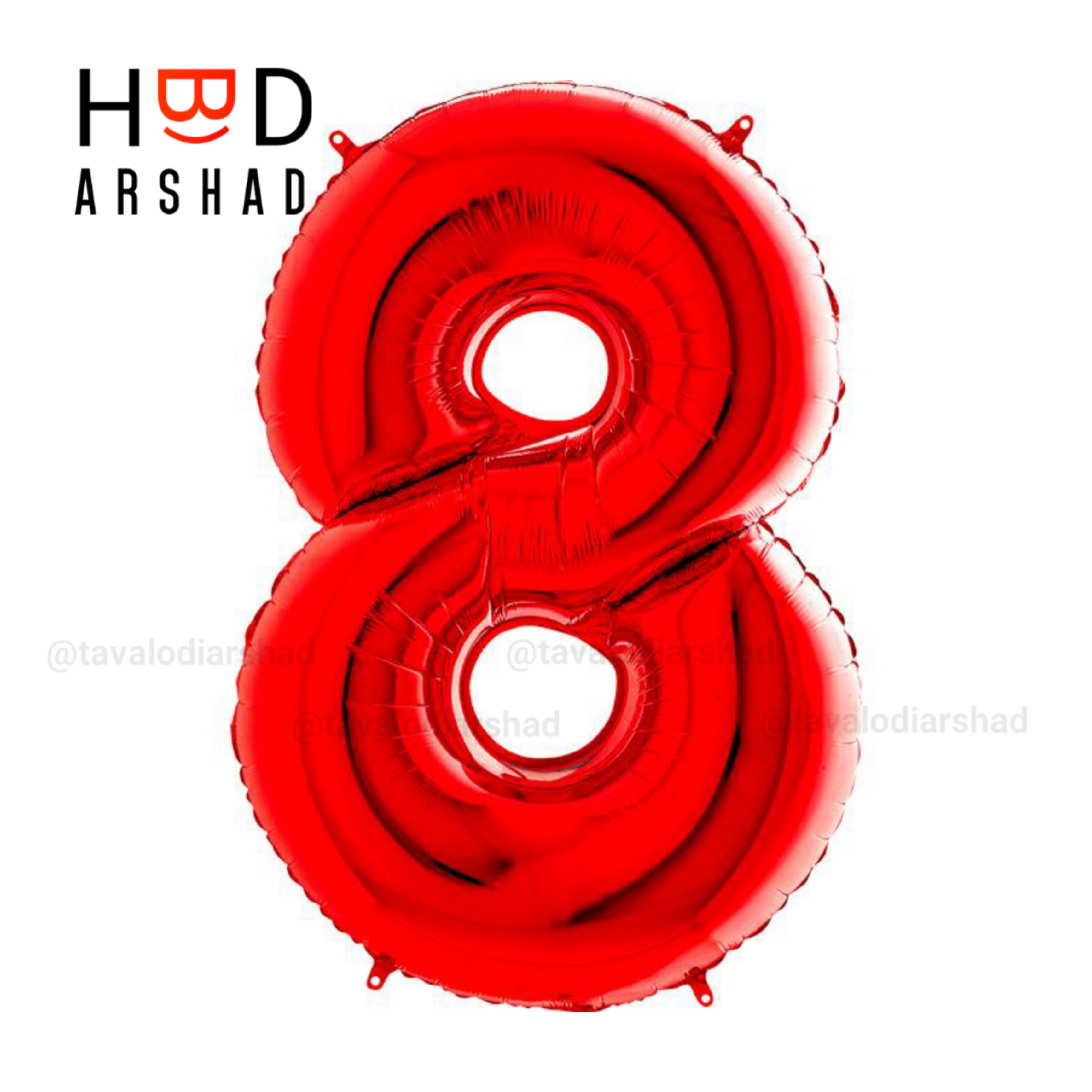 بادکنک فویلی عدد 8 قرمز ۳۲ اینچ